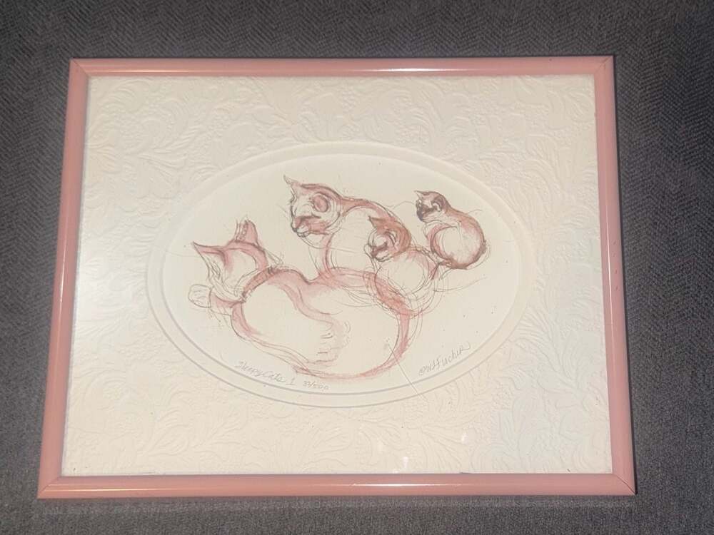 W. J. Fischer Signed Limited Edition Print 'Sleepy Cats 1' 32/500